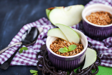 Homemade delicious apple crumble dessert