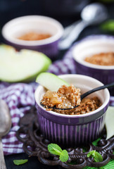 Homemade delicious apple crumble dessert