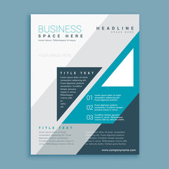 A4 business brochure design with blue grometric shapes