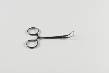Medical surgical Instruments on white background.