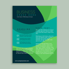green and blue brochure flyer design vector