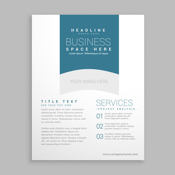 clean white brochure flyer design vector