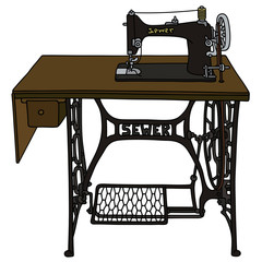 Retro treadle sewing machine