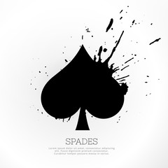 spades symbol with ink splatter
