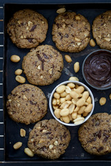 Biscuits with chocolate and nuts