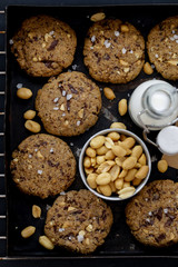 Biscuits with chocolate and nuts