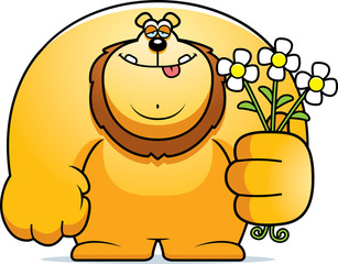 Cartoon Lion Flowers