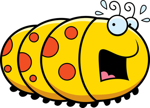 recommend clip art: Scared Cartoon Caterpillar