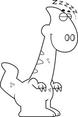Sleeping Cartoon Parasaurolophus