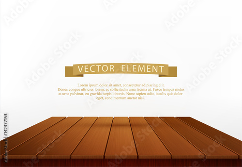 "Vector wooden table isolated on white background. Element for design" Stock image and royalty
