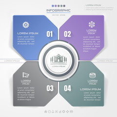 Infographics design template with icons, process diagram, vector eps10 illustration