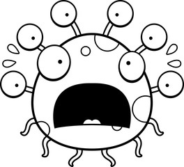 Scared Cartoon Eyeball Monster