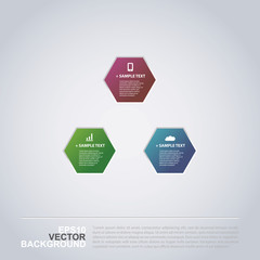 Minimal Paper Cut Infographics Design - Hexagons