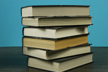 A stack of books on the table