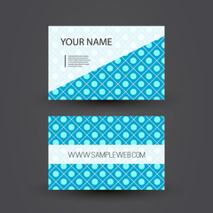 Business Card with Blue Abstract Pattern - Dots and Squares