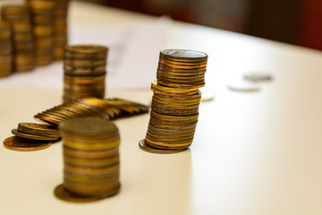 pile of coins and counting