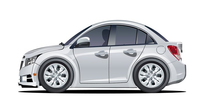Vector cartoon car. Available EPS-10 separated by groups and layers with transparency effects for one-click repaint