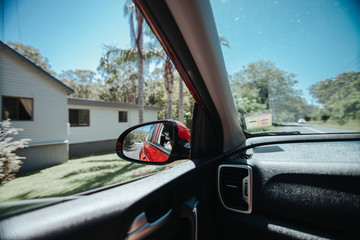Inside car view in Australian roads.