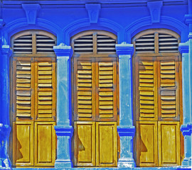 old Asian vintage windows background 