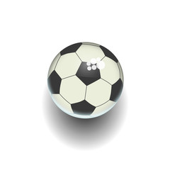 Fototapeta premium Cartoon soccer ball isolated white illustration