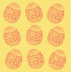 Easter pattern background with eggs vector illustration