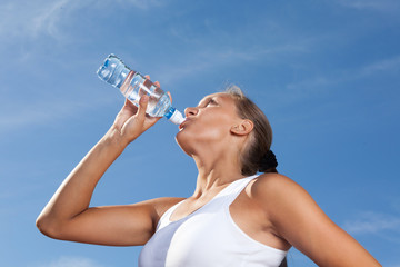 beauty girl drink water