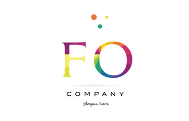 fo f o  creative rainbow colors alphabet letter logo icon