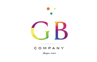 gb g b  creative rainbow colors alphabet letter logo icon
