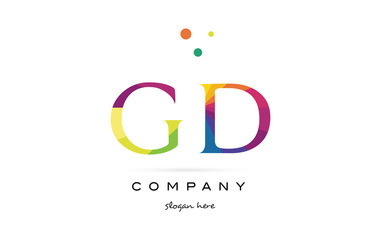 gd g d  creative rainbow colors alphabet letter logo icon