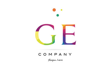 ge g e  creative rainbow colors alphabet letter logo icon