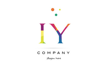 iy i y  creative rainbow colors alphabet letter logo icon