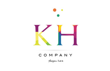Obraz premium kh k h creative rainbow colors alphabet letter logo icon