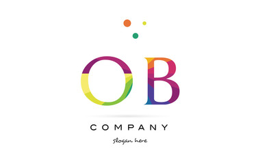 ob o b  creative rainbow colors alphabet letter logo icon