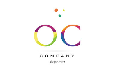 oc o c  creative rainbow colors alphabet letter logo icon