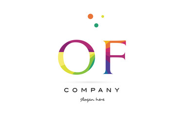 of o f  creative rainbow colors alphabet letter logo icon