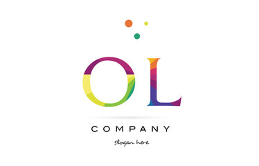 ol o l  creative rainbow colors alphabet letter logo icon