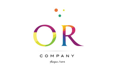 or o r  creative rainbow colors alphabet letter logo icon