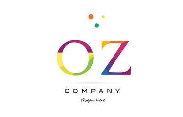 oz o z  creative rainbow colors alphabet letter logo icon