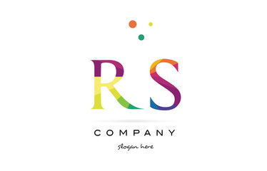 rs r s  creative rainbow colors alphabet letter logo icon