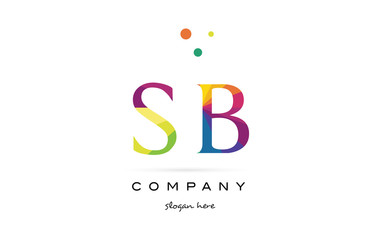 sb s b  creative rainbow colors alphabet letter logo icon