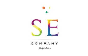 se s e  creative rainbow colors alphabet letter logo icon