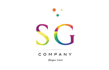 sg s g  creative rainbow colors alphabet letter logo icon