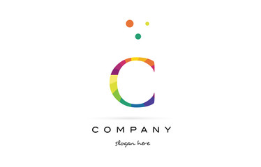 c creative rainbow colors alphabet letter logo icon