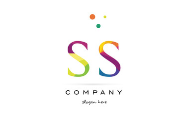 ss s s  creative rainbow colors alphabet letter logo icon