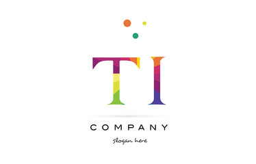 ti t i  creative rainbow colors alphabet letter logo icon