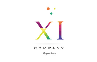 xi x i  creative rainbow colors alphabet letter logo icon