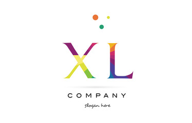 xl x l  creative rainbow colors alphabet letter logo icon