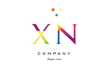 xn x n  creative rainbow colors alphabet letter logo icon