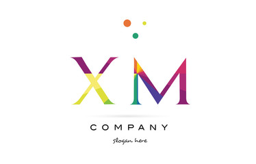 xm x m  creative rainbow colors alphabet letter logo icon