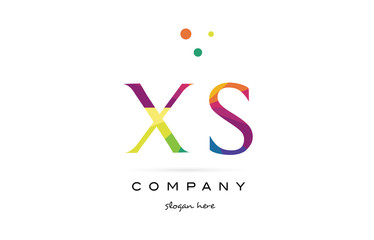 xs x s  creative rainbow colors alphabet letter logo icon